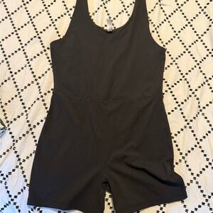 Woman’s Black Knit Yoga Romper Shorts